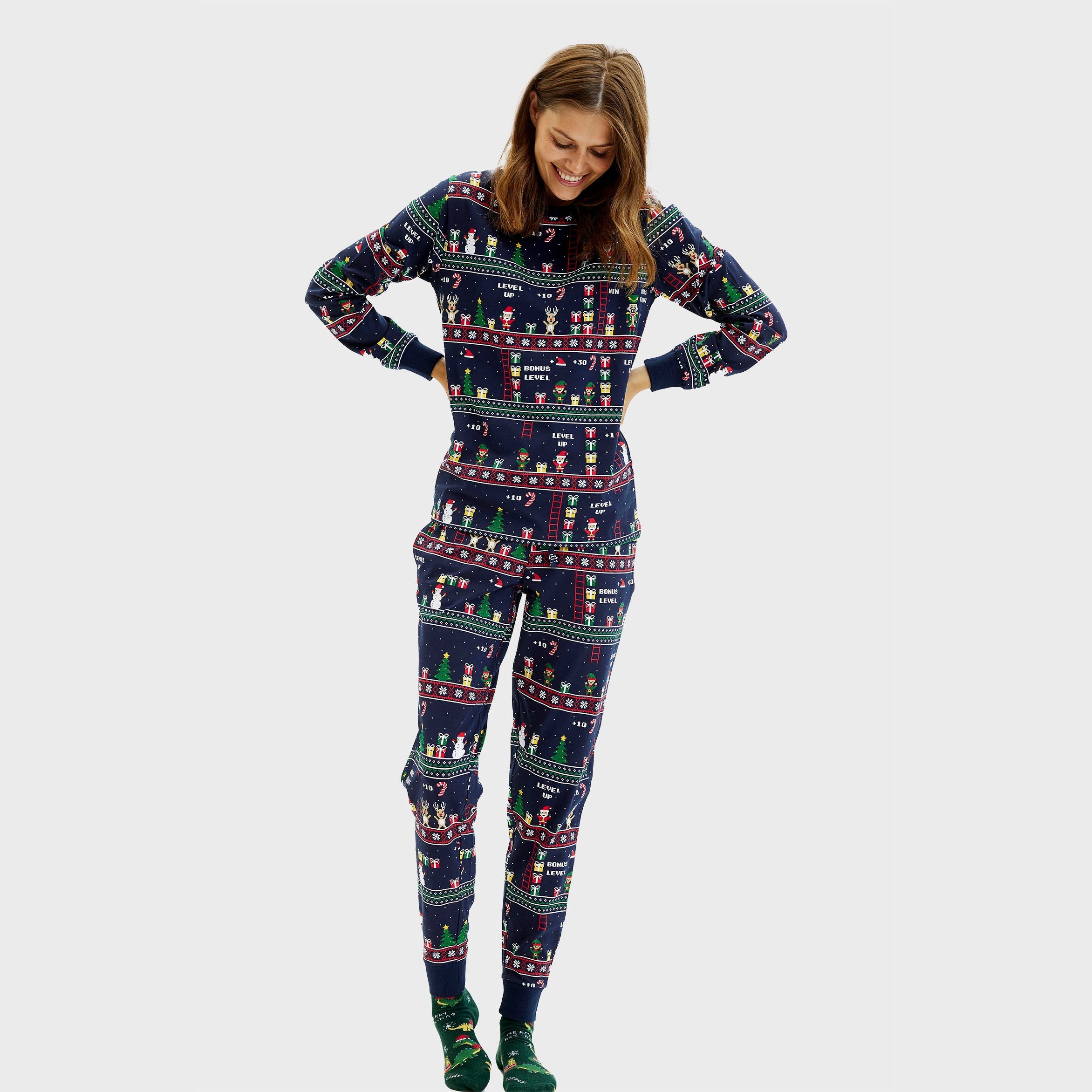 Vintage gamer Weihnachtspyjamas - Herren.